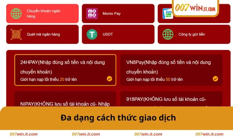 Đa dạng cách thức giao dịch
