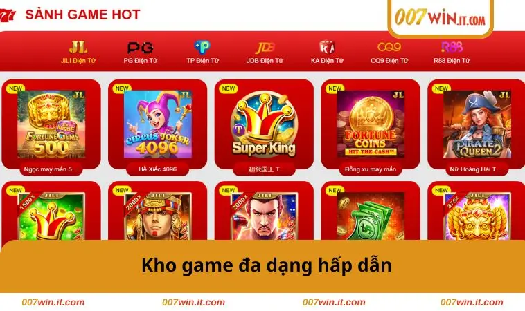 Kho game đa dạng hấp dẫn