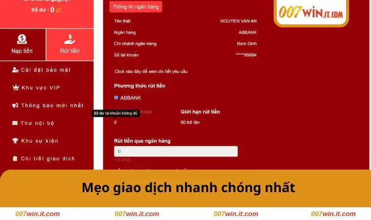 Mẹo giao dịch nhanh chóng nhất