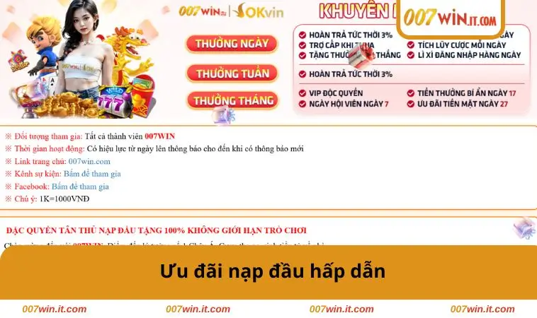 Ưu đãi nạp đầu hấp dẫn