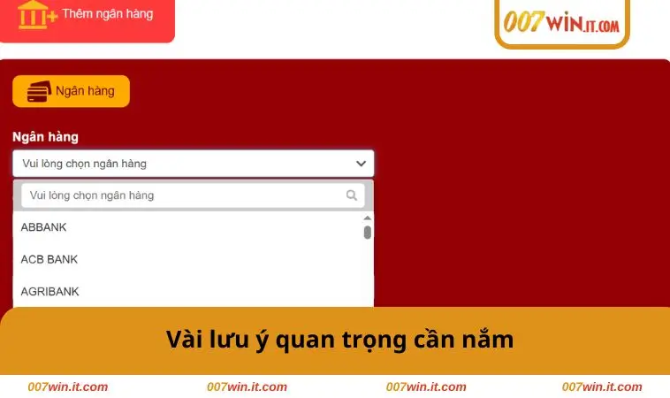 Vài lưu ý quan trọng cần nắm